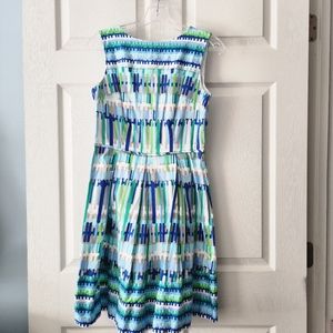 Striped Blue and Green Womans Dress